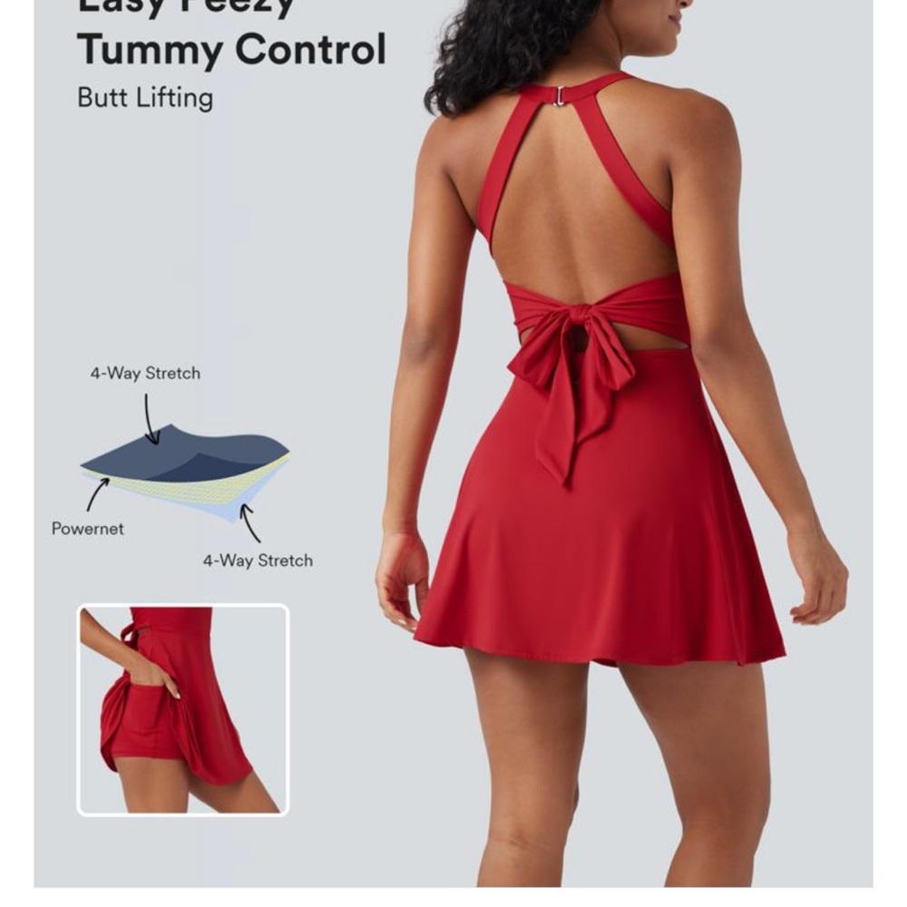 NWT HALARA SoftlyZero Airy Tummy Control Butt Lifting Backless Dress
